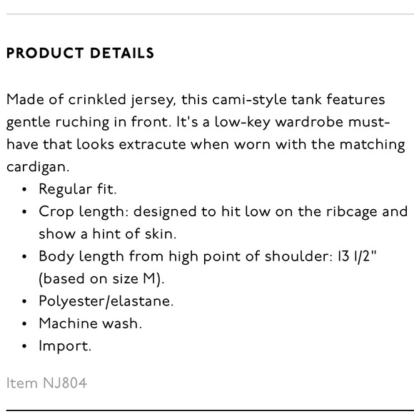 Madewell Crinkled Ruched-Front Cami Tank Top - Picture 4 of 6